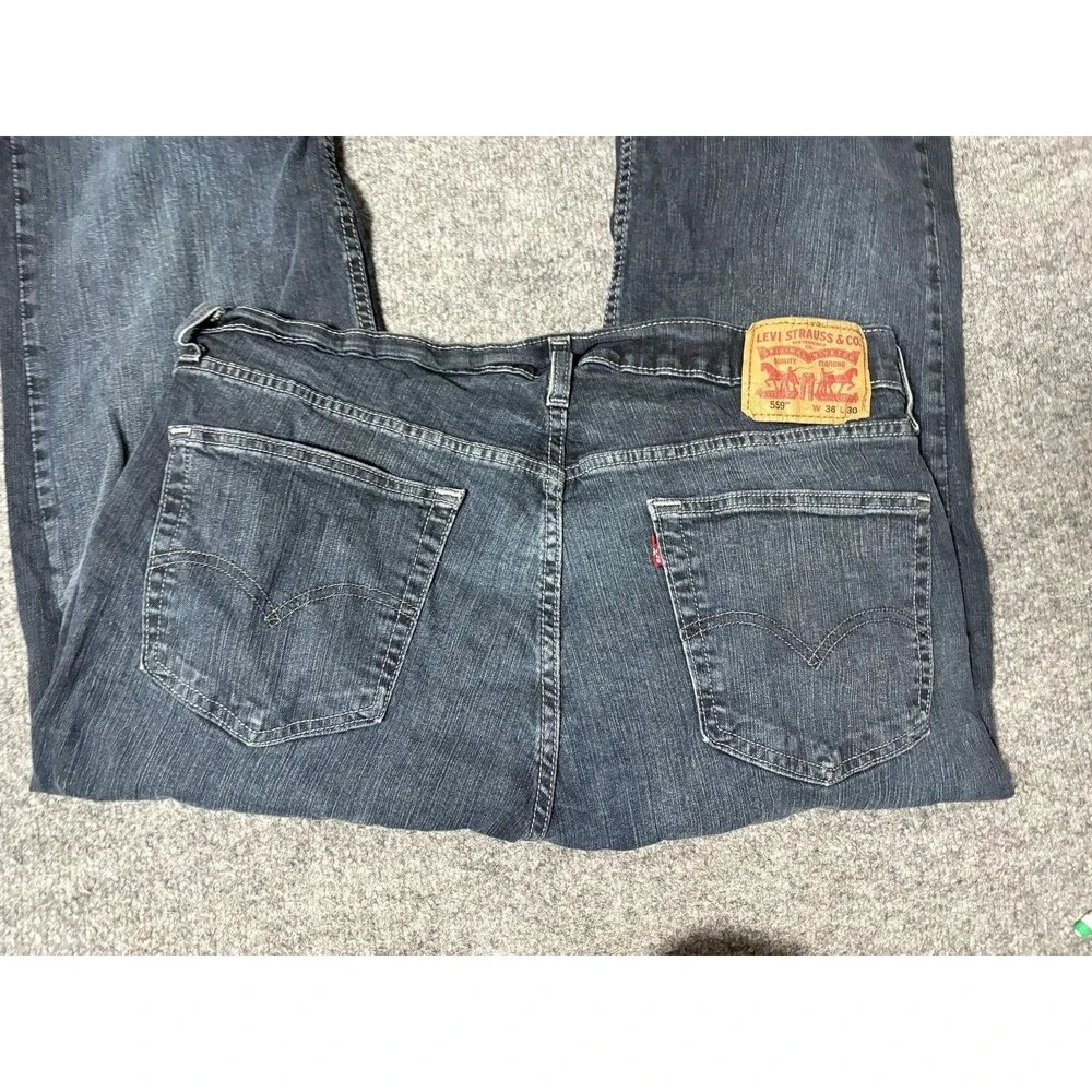 Levi's 559 Jeans Mens 36x30 Blue Relaxed Straight Medium Wash Denim Casual